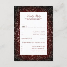 Floral Burgundy Red Vintage Wedding UAWG RSVP Karte