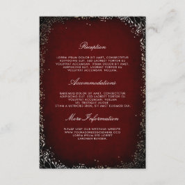 Floral Burgundy und Gold Wedding Information Guest Begleitkarte