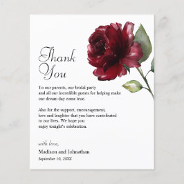 Floral Burgundy Vielen Dank für Ihre Hochzeitsempf