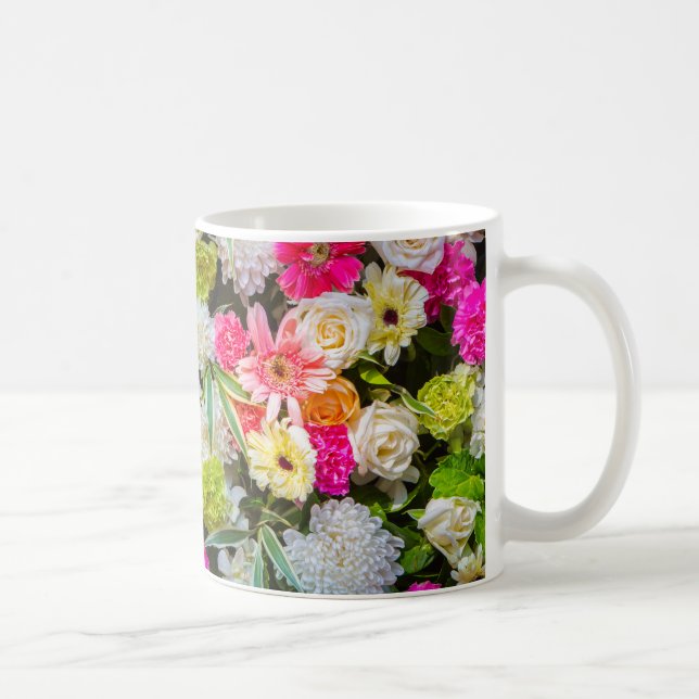 Floral Burst - Vibrant Garden Mug. Kaffeetasse (Rechts)