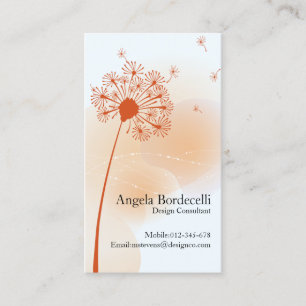 Floral Business Card Gentle Dandelion Visitenkarte
