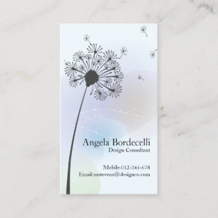 Floral Business Card Gentle Dandelion Visitenkarte