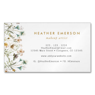 Floral Business Card Magnet