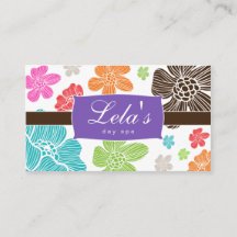 Floral Business Card Salon Wellness-Center Lila