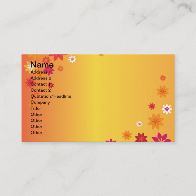 Floral Business Card Visitenkarte (Vorderseite)