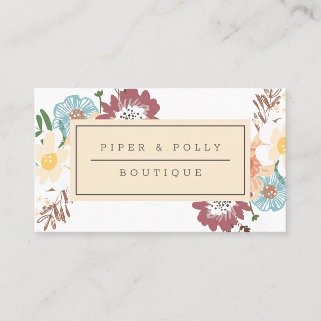 Floral Business Card Visitenkarte (Vorderseite)