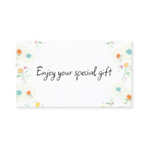 Floral Business Gift Certificate Card