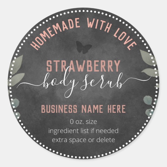 Floral Butterfische Maßgeschneiderte Business Body Runder Aufkleber (Vorderseite)