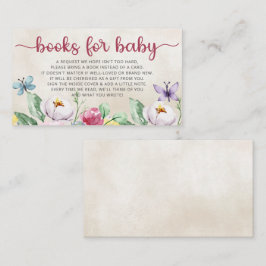 Floral Butterflies Babydusche Buchanfrage Begleitkarte