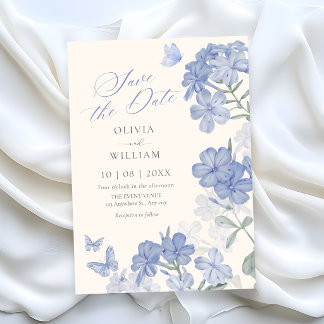 Floral butterflies wedding save the date