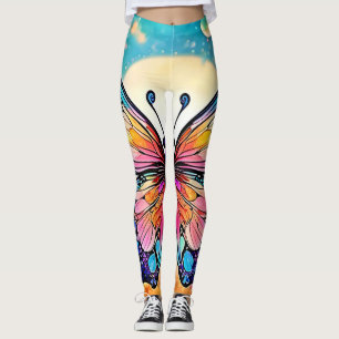 Floral Butterfly Art Design Leggings