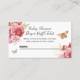 Floral Butterfly Babydusche Windeln Raffle Ticket
