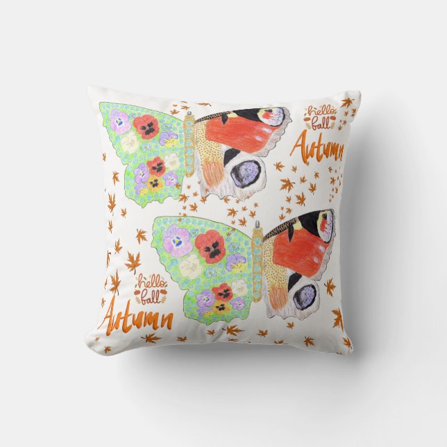Floral Butterfly Herbst Kissen (Vorderseite)