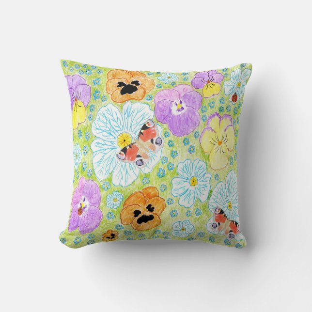 Floral Butterfly Kissen (Vorderseite)