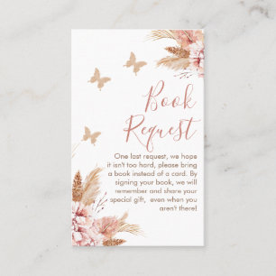 Floral Butterfly Kisses Babydusche Buchanfrage B Visitenkarte