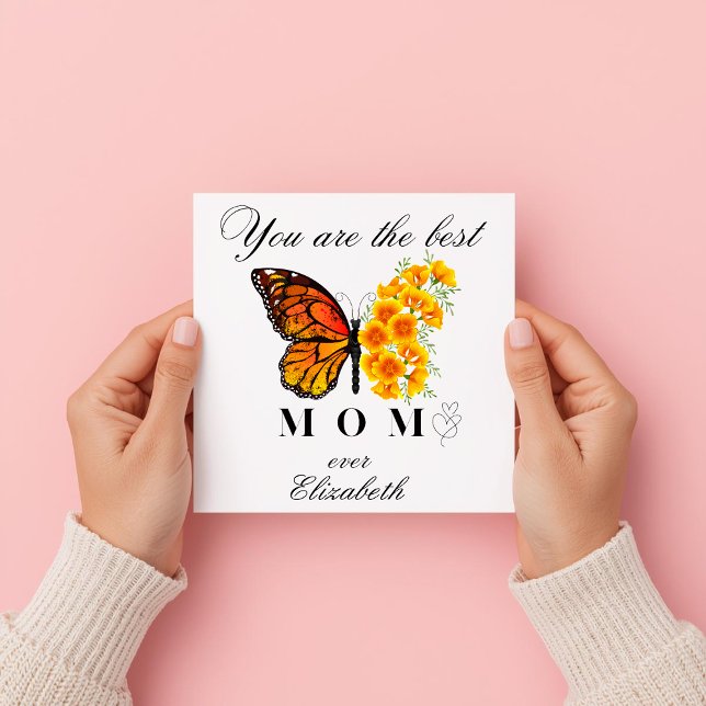 Floral Butterfly Mother's Day Personalized Card Einladung (Von Creator hochgeladen)