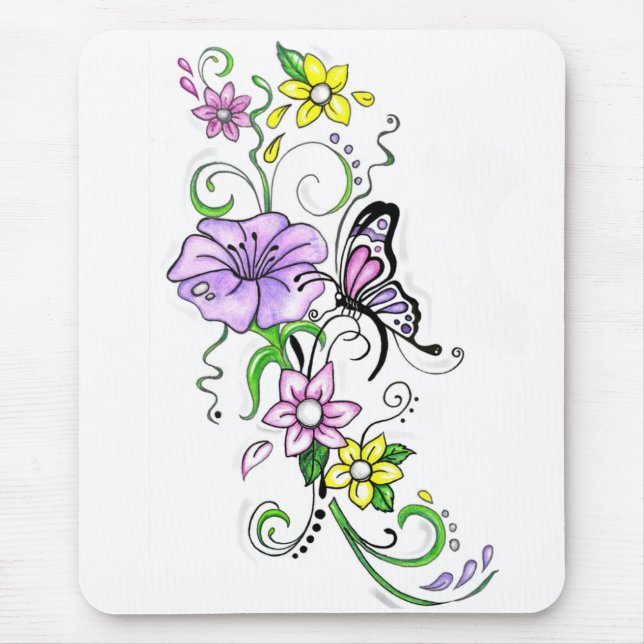 Floral Butterfly Mousepad (Vorne)