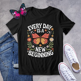 Floral Butterfly Neue Beginnpositivität Tri-Blend Shirt