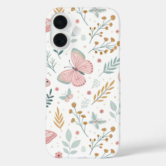 Floral Butterfly Pastel Garden Botanical Elegance iPhone 16 Hülle
