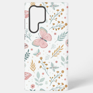 Floral Butterfly Pastel Garden Botanical Elegance Samsung Galaxy Hülle