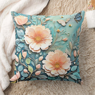 Floral Butterfly Pastell Art Kissen