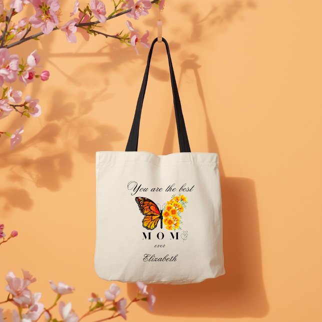Floral Butterfly Personalized Tote Bag Tragetasche (Von Creator hochgeladen)