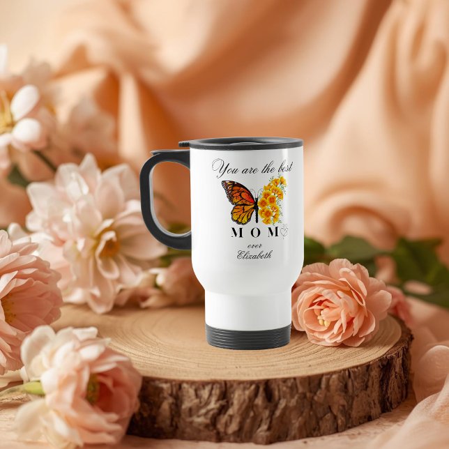 Floral Butterfly Personalized Travel Mug Reisebecher (Von Creator hochgeladen)