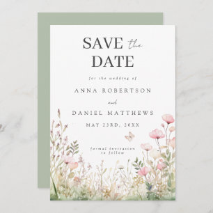 Floral Butterfly Wedding Save The Date