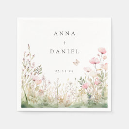 Floral Butterfly Wedding Serviette