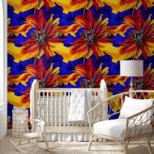 Floral Byzantine Flammenblume Regalmuster Chic Tapete