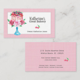 Floral Cake Stand Bäckerei Business Cards Visitenkarte