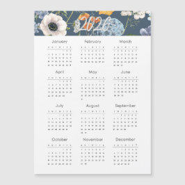 floral calendario 2026 magnetkarte