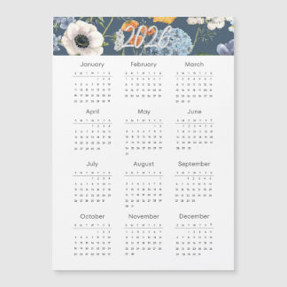 floral calendario 2026 magnetkarte