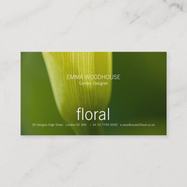 Floral - Calla Business Card Visitenkarte (Vorderseite)