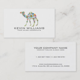 Floral Camel Illustration Tour Guide Visitenkarte