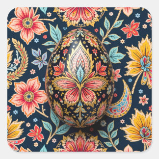 Floral Camouflage Easter Egg Quadratischer Aufkleber