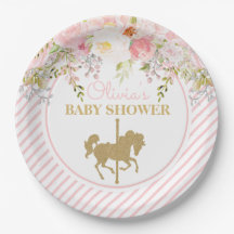 Floral Carousel Merry Go Round Baby Dusche