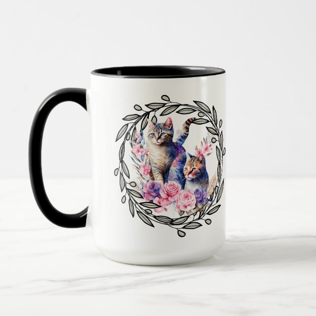 Floral Cat Cup Tasse (Links)