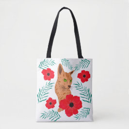 Floral Cat Tote Bag