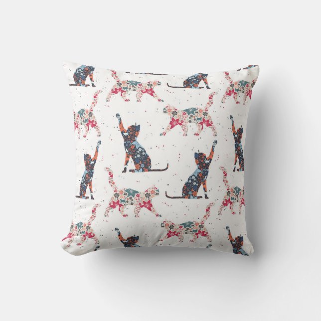 Floral Cats Kissen (Vorderseite)