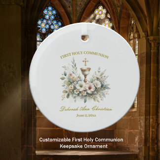 Floral Chalace First Communitynecklace Ornament Aus Glas