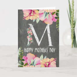 Floral chalkboard Mütter Tag Karte