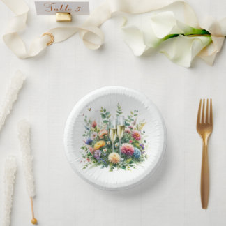 Floral Champagne Party Bowls Pappteller