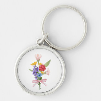 Floral Charm Keychain – Elegant Flower Bouquet  Schlüsselanhänger