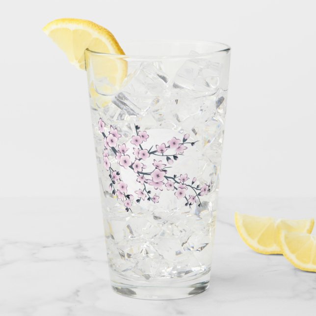 Floral Cherry Blossom Pink Glas (Vorderseite Ice)