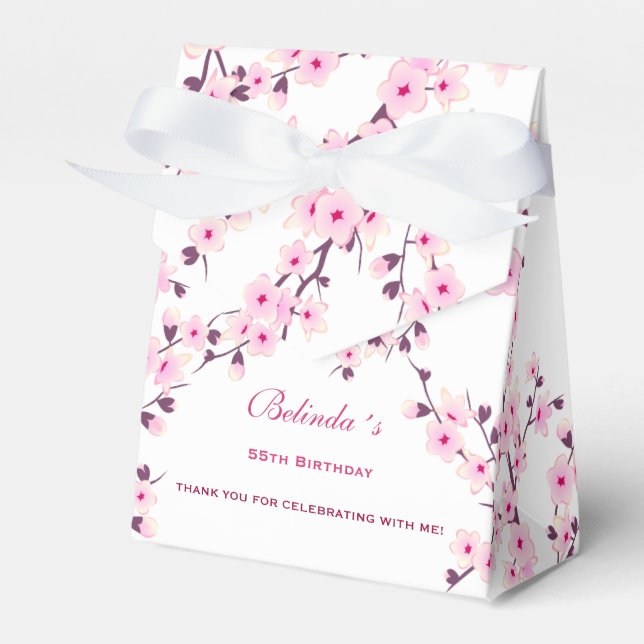 Floral Cherry Blossom Pink White | Benutzerdefinie Geschenkschachtel (Vorderseite)