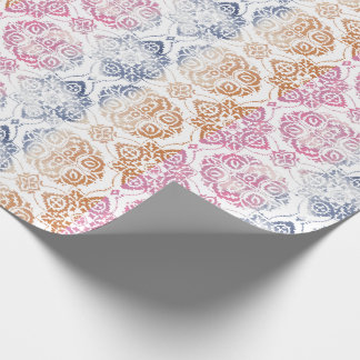 Floral Chic Boho Wasserfarbe Rosa und Blau Geschenkpapier