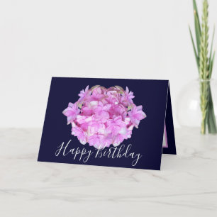 Floral Chic Bouquet Pink Hydrangea Floral Geburtst Karte