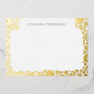 Floral Chic Frame Luxe Personal Stationery Folieneinladung