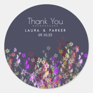 Floral Chic Girly Vielen Dank für Ihre Hochzeitspe Runder Aufkleber